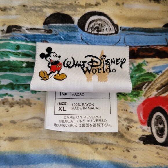WALT DISNEY WORLD Hawaiian Shirt MICKEY GOOFY PLUTO DONALD Beach Vacation Sz XL - Picture 7 of 12